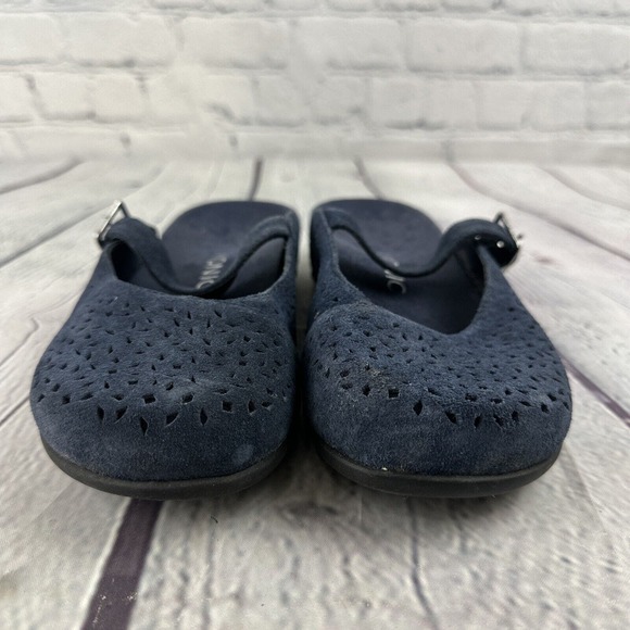 Vionic Womens Lidia Suede Mary Jane Sandal Blue Suede Mule Slides Sz 7 - Picture 2 of 8